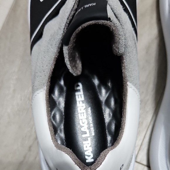 Karl Lagerfeld Gray and Black Slip-On Sneakers